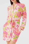 Alivia Joey Print Robe In Floral Pond Pink