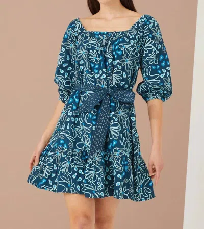 Alivia Karissa Dress In Teal Daisy In Multi