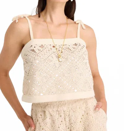 Alivia Kendra Top In Sea Star Crochet In Neutral