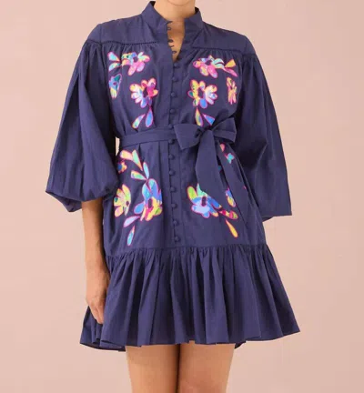 Alivia Lori Dress In Navy Floral In Blue
