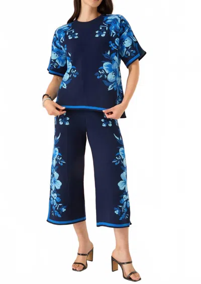 Alivia Remy Ankle Wide Leg Pant In Navy In Blue