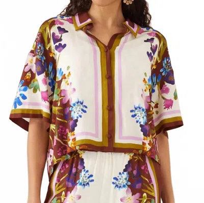 Alivia Roxy Shirt In Cinnamon Ivory In Multi