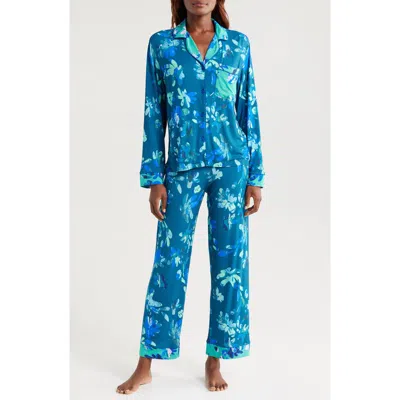 Alivia Sofia Print Pajamas In Marble Floral Navy/jade