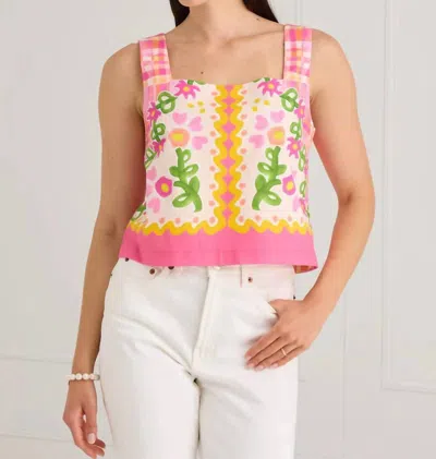 Alivia Tapestry Bloom Top In Pink