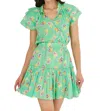 Alivia Victoria Dress In Bouncing Buds Lime In Multi
