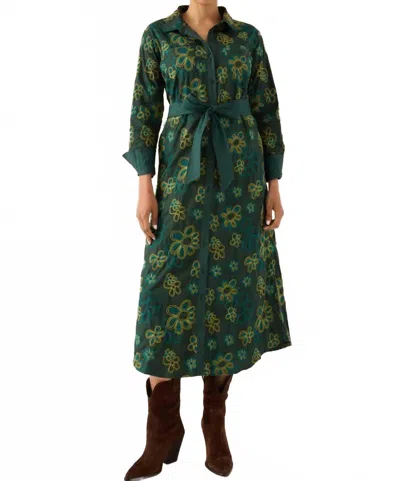 Alivia Waverly Dress In Olive Retro In Green