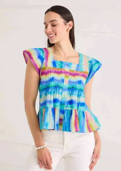 Alivia Zoe Top In Sunset Stripe In Multi