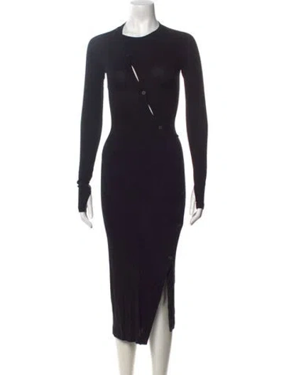 Pre-owned Alix Nyc Asymmetrical Midi Length Dress In Black