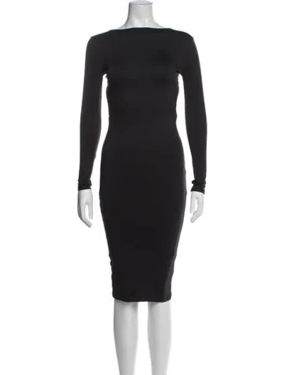 Pre-owned Alix Nyc Bateau Neckline Knee-length Dress In Black