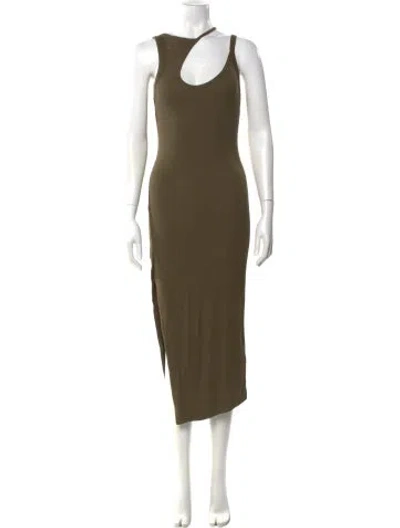Pre-owned Alix Nyc Cowl Neck Midi Length Dress In Green