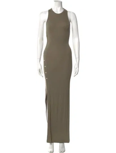 Pre-owned Alix Nyc Crew Neck Long Dress In Black