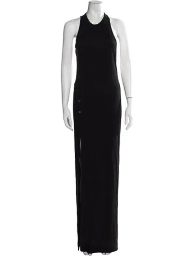 Pre-owned Alix Nyc Crew Neck Long Dress In Black