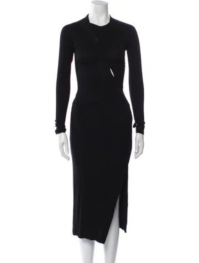 Pre-owned Alix Nyc Crew Neck Midi Length Dress In Black