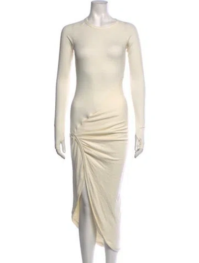 Pre-owned Alix Nyc Crew Neck Midi Length Dress In Neutrals
