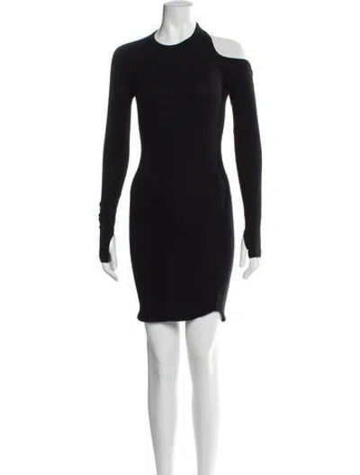 Pre-owned Alix Nyc Crew Neck Mini Dress In Black