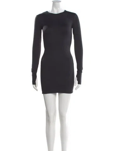 Pre-owned Alix Nyc Crew Neck Mini Dress In Black