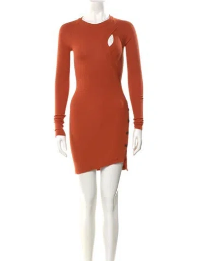 Pre-owned Alix Nyc Crew Neck Mini Dress In Orange