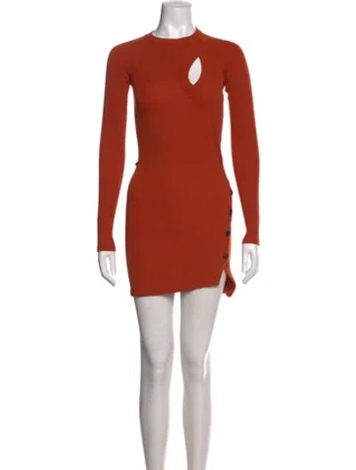 Pre-owned Alix Nyc Crew Neck Mini Dress In Orange