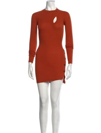 Pre-owned Alix Nyc Crew Neck Mini Dress In Orange