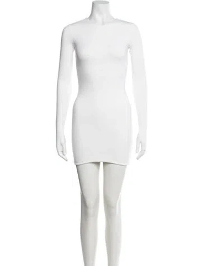 Pre-owned Alix Nyc Crew Neck Mini Dress In White
