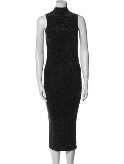 Pre-owned Alix Nyc Mock Neck Long Dress In Black