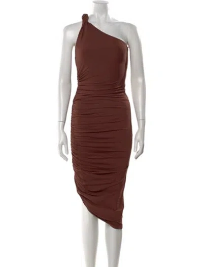 Pre-owned Alix Nyc Nylon Knee-length Dress W/ Tags In Brown