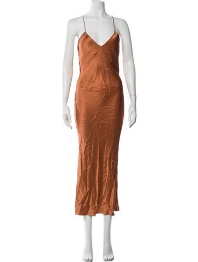Pre-owned Alix Nyc Nylon Long Dress In Orange
