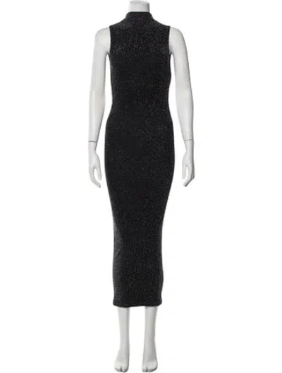 Pre-owned Alix Nyc Nylon Midi Length Dress In Black