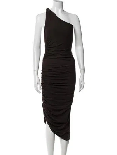 Pre-owned Alix Nyc Nylon Midi Length Dress In Brown