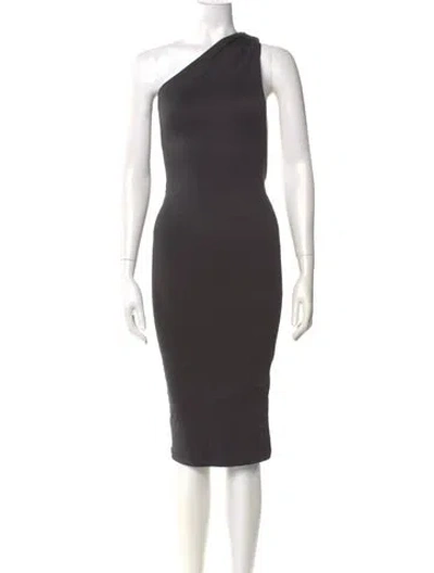 Pre-owned Alix Nyc One-shoulder Knee-length Dress In Black