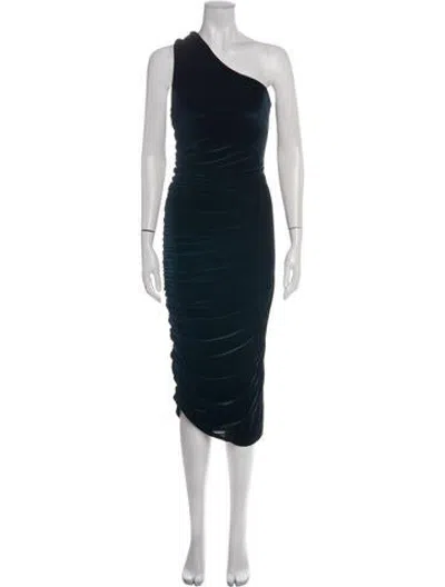 Pre-owned Alix Nyc One-shoulder Midi Length Dress In Black
