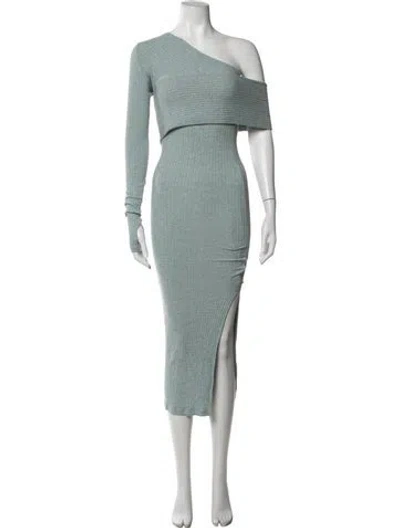 Pre-owned Alix Nyc One-shoulder Midi Length Dress In Blue