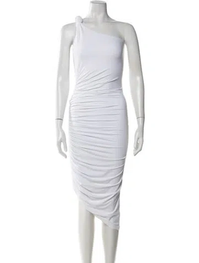 Pre-owned Alix Nyc One-shoulder Midi Length Dress In White
