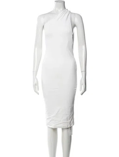 Pre-owned Alix Nyc One-shoulder Midi Length Dress In White