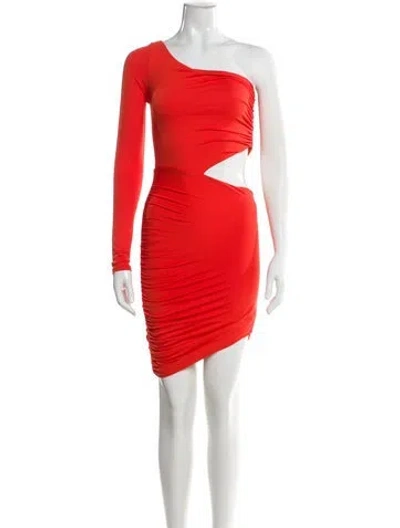 Pre-owned Alix Nyc One-shoulder Mini Dress In Orange