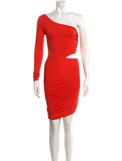 Pre-owned Alix Nyc One-shoulder Mini Dress In Orange