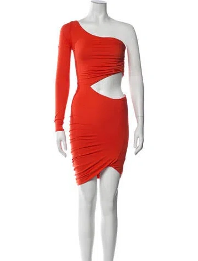 Pre-owned Alix Nyc One-shoulder Mini Dress In Orange