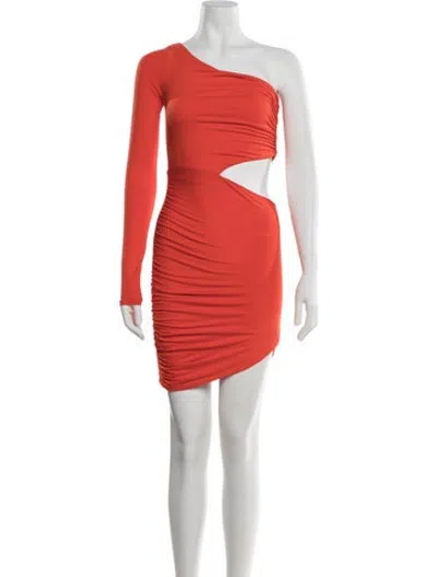 Pre-owned Alix Nyc One-shoulder Mini Dress In Orange