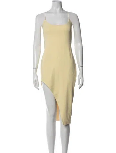 Pre-owned Alix Nyc Scoop Neck Midi Length Dress In Yellow