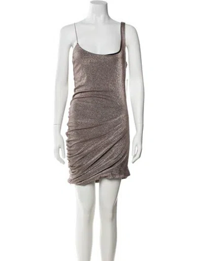 Pre-owned Alix Nyc Scoop Neck Mini Dress W/ Tags In Gold