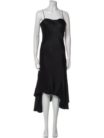 Pre-owned Alix Nyc Silk Midi Length Dress In Black