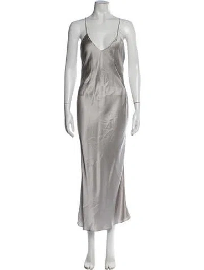 Pre-owned Alix Nyc Silk Midi Length Dress In Grey