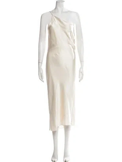 Pre-owned Alix Nyc Silk Midi Length Dress In Neutrals