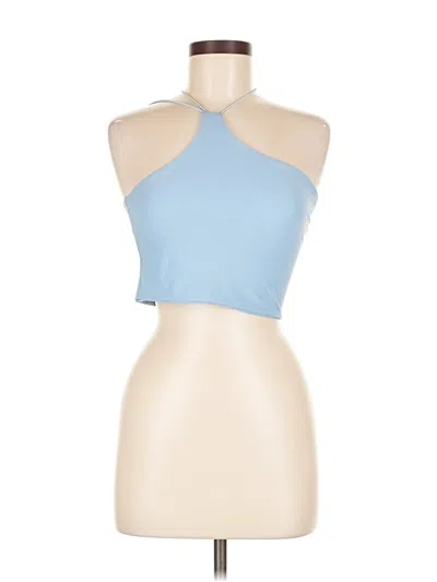 Pre-owned Alix Nyc Sleeveless Top Blue Halter Neckline Tops