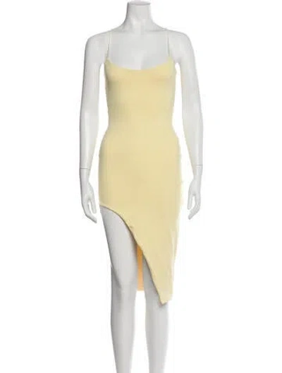 Pre-owned Alix Nyc Square Neckline Knee-length Dress In Yellow