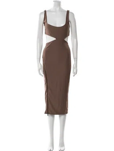 Pre-owned Alix Nyc Square Neckline Long Dress In Brown