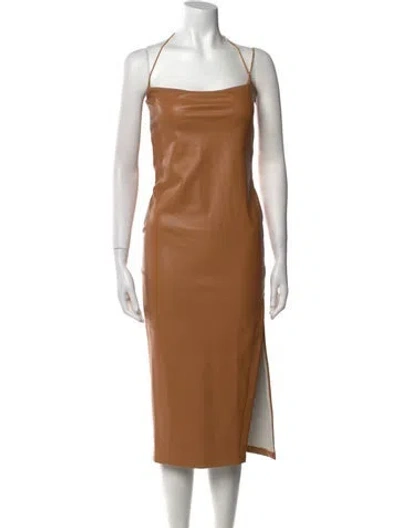 Pre-owned Alix Nyc Square Neckline Long Dress W/ Tags In Brown