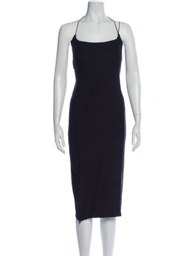 Pre-owned Alix Nyc Square Neckline Midi Length Dress In Blue
