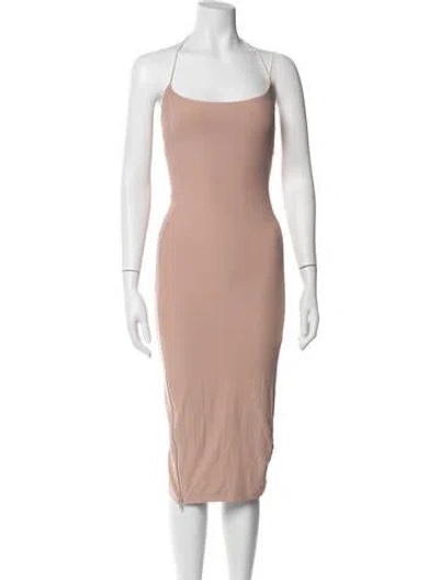 Pre-owned Alix Nyc Square Neckline Midi Length Dress In Pink