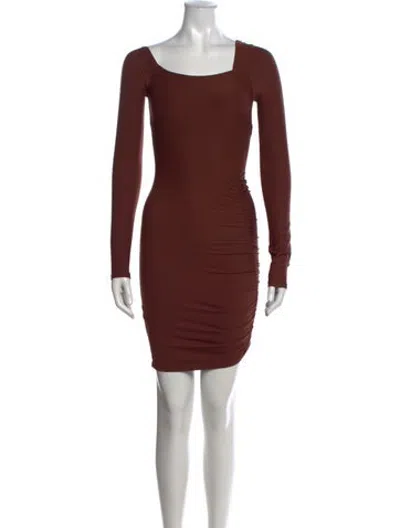 Pre-owned Alix Nyc Square Neckline Mini Dress In Brown